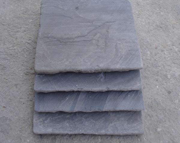 Black Sandstone Handcut edges and vibrated (Tumbled)